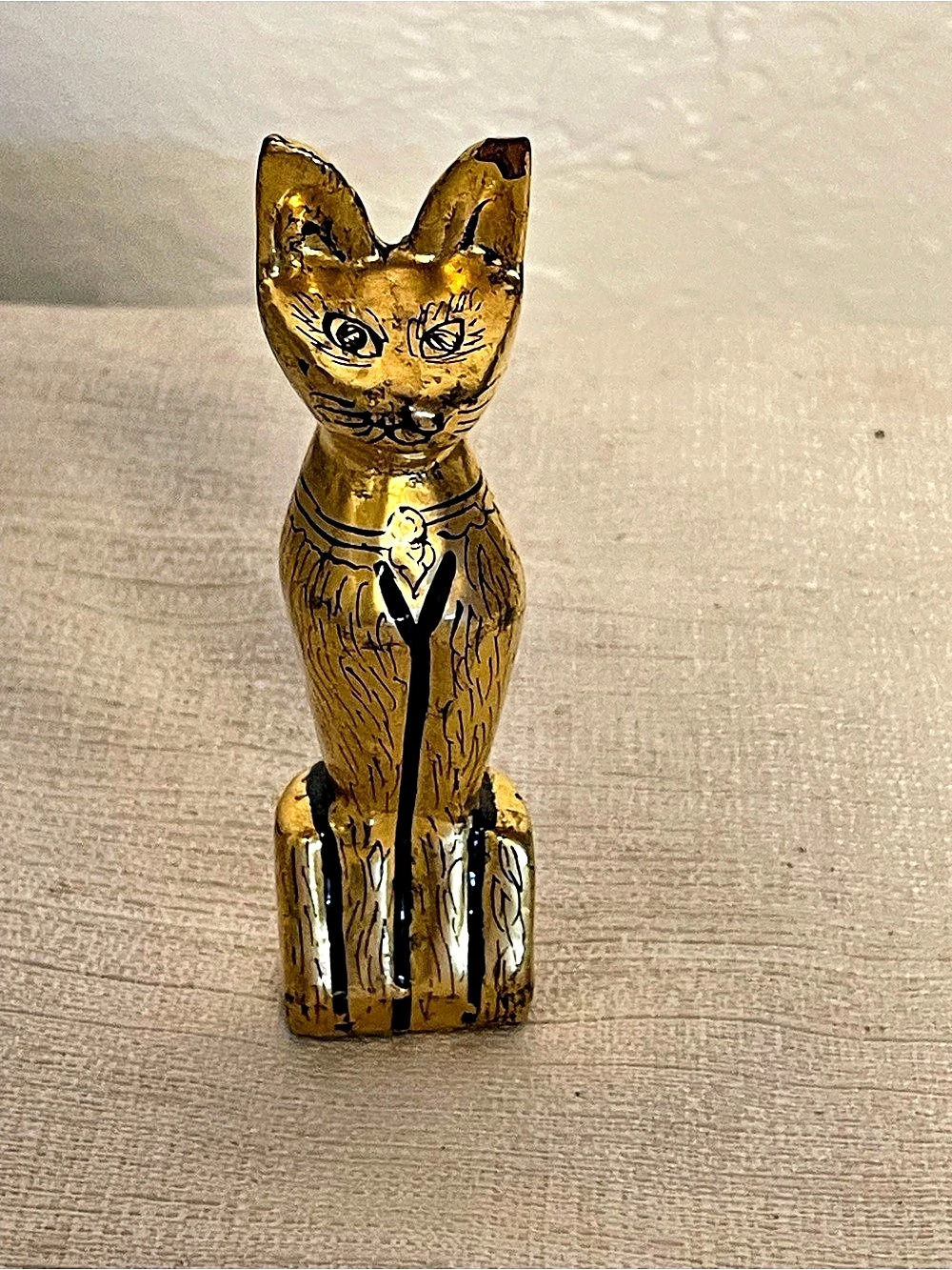 Gold & Black Cat Figurine Decor